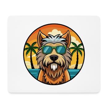 Briard Dog Breed Cartoon Sunglasses Beach - Mouse Pad (horizontal) - white - Front