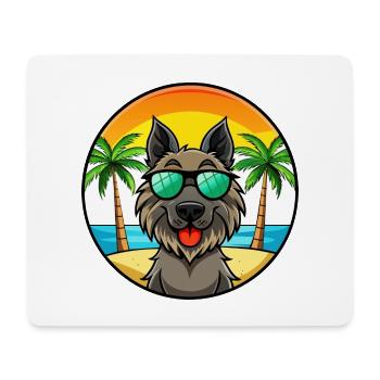 Lunettes de soleil belges Groenendael Dog Breed Cartoon - Tapis de souris (format paysage) - blanc - Devant