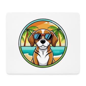 Beagle Harrier Hunderasse Cartoon Sonnenbrille Strand - Mousepad (Querformat) - Weiß - Vorne
