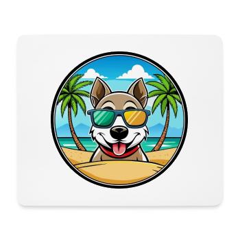 Alopekis Dog Breed Cartoon Sunglasses Beach - Mouse Pad (horizontal) - white - Front