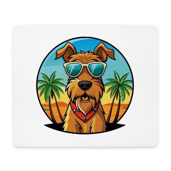 Airedale Terrier Hunderasse Cartoon Sonnenbrille Strand - Mousepad (Querformat) - Weiß - Vorne