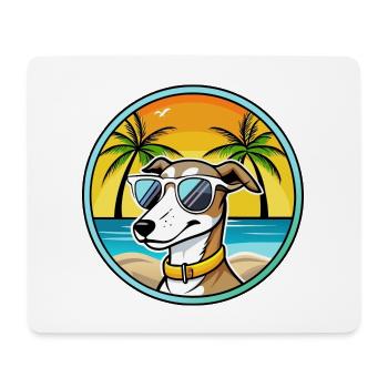 Whippet Hund Rasse Cartoon Sonnenbrille Strand - Mousepad (Querformat) - Weiß - Vorne