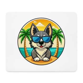 Schwedische Vallhund Hunderasse Cartoon Sonnenbrille Strand - Mousepad (Querformat) - Weiß - Vorne