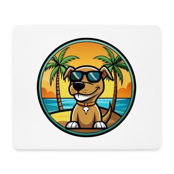 Sloughi Hunderasse Cartoon Sonnenbrille Strand - Mousepad (Querformat) - Weiß - Vorne