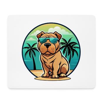 Shar Pei Hunderasse Cartoon Sonnenbrille Strand - Mousepad (Querformat) - Weiß - Vorne