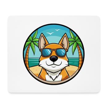 Skandinavische Hunderasse Cartoon Sonnenbrille Strand - Mousepad (Querformat) - Weiß - Vorne