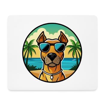 Rhodesian Ridgeback Hunderasse Cartoon Sonnenbrille - Mousepad (Querformat) - Weiß - Vorne