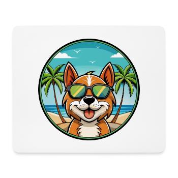 Portugiesisch Podengo Pequeno Hunderasse Cartoon Strand - Mousepad (Querformat) - Weiß - Vorne