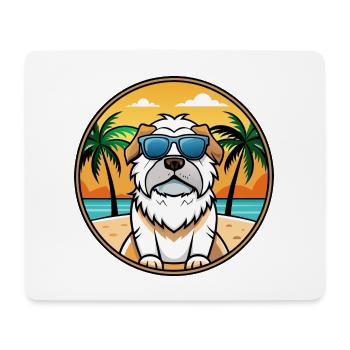 Pyrenäen-Mastiff-Hunderasse Cartoon-Sonnenbrille Strand - Mousepad (Querformat) - Weiß - Vorne