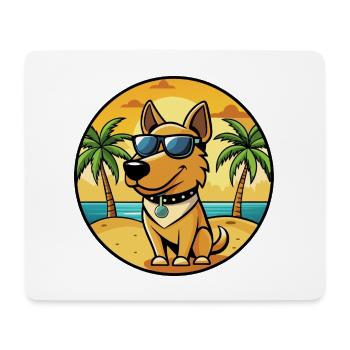 Polnische Jagdhunderasse Cartoon Sonnenbrille Strand - Mousepad (Querformat) - Weiß - Vorne