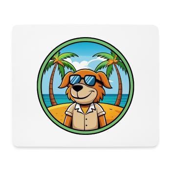 Poitevin Hound Hund Rasse Cartoon Sonnenbrille Strand - Mousepad (Querformat) - Weiß - Vorne