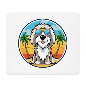 Picardie Schäferhund Rasse Cartoon Sonnenbrille Strand - Mousepad (Querformat) - Weiß - Vorne