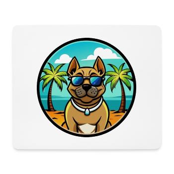 Perro De Presa Canario Hunderasse Cartoon Strand - Mousepad (Querformat) - Weiß - Vorne