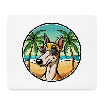 Alter kroatischer Windhund Hunderasse Cartoon Strand - Mousepad (Querformat) - Weiß - Vorne