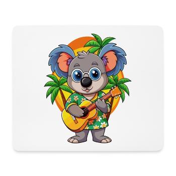 Funny Koala Cartoon Summer Beach Sunglasses Guitar - Mouse Pad (horizontal) - white - Front