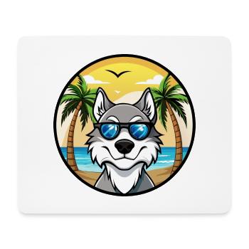Nördliche Inuit Hunderasse Cartoon Sonnenbrille Strand - Mousepad (Querformat) - Weiß - Vorne