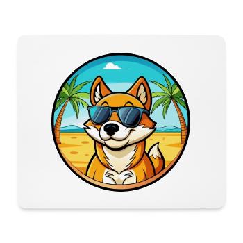 Neuguinea Singende Hunderasse Cartoon Sonnenbrille - Mousepad (Querformat) - Weiß - Vorne