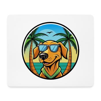 Litauischer Windhund Rasse Cartoon Sonnenbrille Strand - Mousepad (Querformat) - Weiß - Vorne