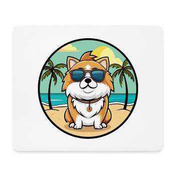 Japanese Chin Dog Breed Cartoon Sunglasses Beach - Mouse Pad (horizontal) - white - Front