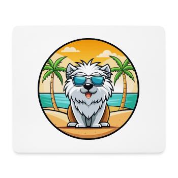 Himalaya Schäferhund Rasse Cartoon Sonnenbrille Strand - Mousepad (Querformat) - Weiß - Vorne