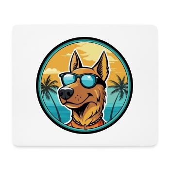 Deutscher Windhund Rasse Cartoon Sonnenbrille Strand - Mousepad (Querformat) - Weiß - Vorne