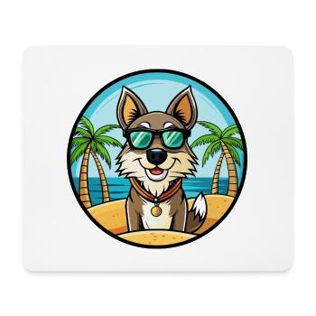 Georgischer Schäferhund Hunderasse Cartoon Sonnenbrille Strand - Mousepad (Querformat) - Weiß - Vorne