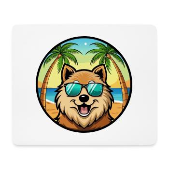 Eurasier Dog Breed Cartoon Sunglasses Beach - Mouse Pad (horizontal) - white - Front