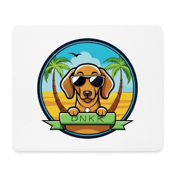 Dunker Hunderasse Cartoon Sonnenbrille Strand - Mousepad (Querformat) - Weiß - Vorne