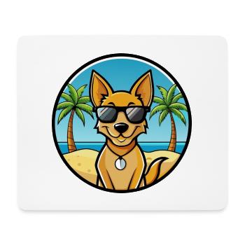 Dingo Hund Rasse Cartoon Sonnenbrille Strand - Mousepad (Querformat) - Weiß - Vorne