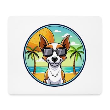 Decker Rat Terrier Hunderasse Cartoon Sonnenbrille - Mousepad (Querformat) - Weiß - Vorne