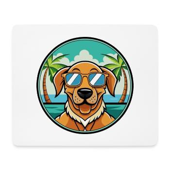 Dänische Broholmer Hunderasse Cartoon Sonnenbrille Strand - Mousepad (Querformat) - Weiß - Vorne