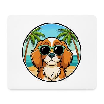 Cavalier King Charles Spaniel Race Chien Dessin animé - Tapis de souris (format paysage) - blanc - Devant