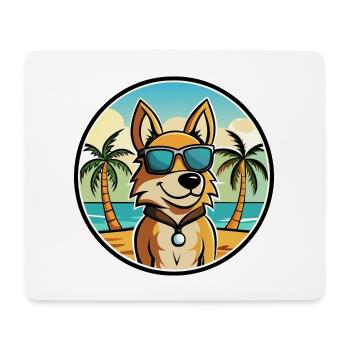 Cesky Fousek Hunderasse Cartoon Sonnenbrille Strand - Mousepad (Querformat) - Weiß - Vorne
