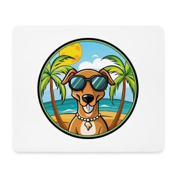 Kretischer Hund Hund Rasse Cartoon Sonnenbrille Strand - Mousepad (Querformat) - Weiß - Vorne