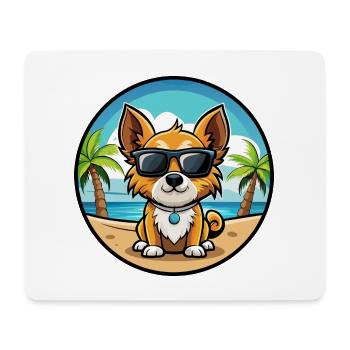 Continental Spielzeug Spaniel Hunderasse Cartoon Strand - Mousepad (Querformat) - Weiß - Vorne