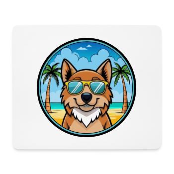 Kaukasische Ovcharka Hunderasse Cartoon Sonnenbrille - Mousepad (Querformat) - Weiß - Vorne