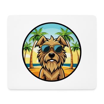 Briard Dog Breed Cartoon Sunglasses Beach - Mouse Pad (horizontal) - white - Front
