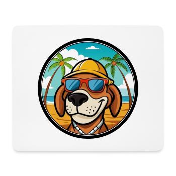 Bruno Jura Hound Hunderasse Cartoon Sonnenbrille Strand - Mousepad (Querformat) - Weiß - Vorne