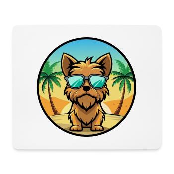 Brüsseler Griffon Hunderasse Cartoon Sonnenbrille Strand - Mousepad (Querformat) - Weiß - Vorne
