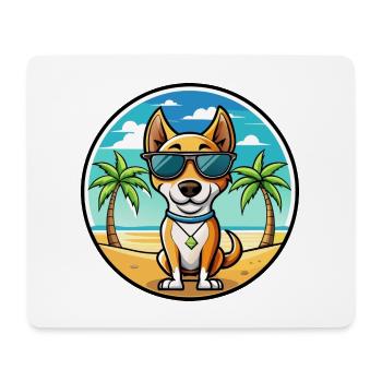 Brasilianischer Terrier Hunderasse Cartoon Sonnenbrille Strand - Mousepad (Querformat) - Weiß - Vorne