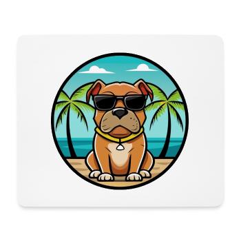 Boerboel Chien Race Dessin Animé Lunettes De Soleil Plage - Tapis de souris (format paysage) - blanc - Devant