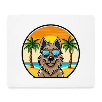 Lunettes de soleil belges Groenendael Dog Breed Cartoon - Tapis de souris (format paysage) - blanc - Devant
