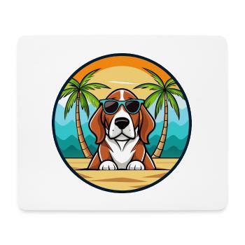 Basset Artesien Normand Hunderasse Cartoon Beach - Mousepad (Querformat) - Weiß - Vorne