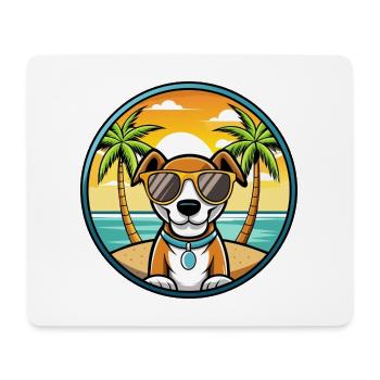Ariege Pointer Hund Rasse Cartoon Sonnenbrille Strand - Mousepad (Querformat) - Weiß - Vorne