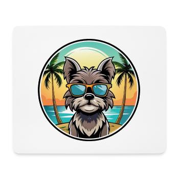 Affenpinscher Dog Breed Cartoon Sunglasses Beach - Mouse Pad (horizontal) - white - Front
