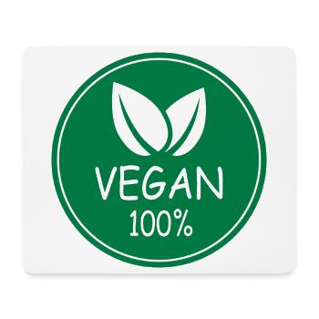 vegan 100% - Mousepad (Querformat) - Weiß - Vorne