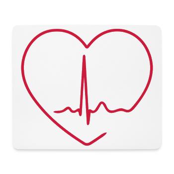 Herzschlag-EKG-Linie Medizinischer Pulswellen-Ikon-Vektor - Mousepad (Querformat) - Weiß - Vorne