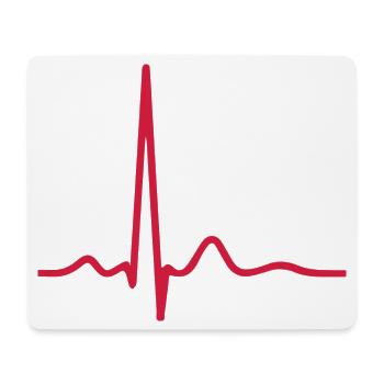 Herzschlag-EKG-Linie Medizinischer Pulswellen-Ikon-Vektor - Mousepad (Querformat) - Weiß - Vorne