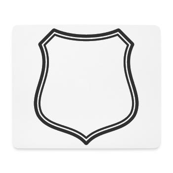 Leeres Schildlinien-Symbol Abzeichen Wappen Umrisssymbol - Mousepad (Querformat) - Weiß - Vorne