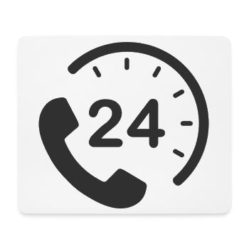 24/7 h Service - Mouse Pad (horizontal) - white - Front